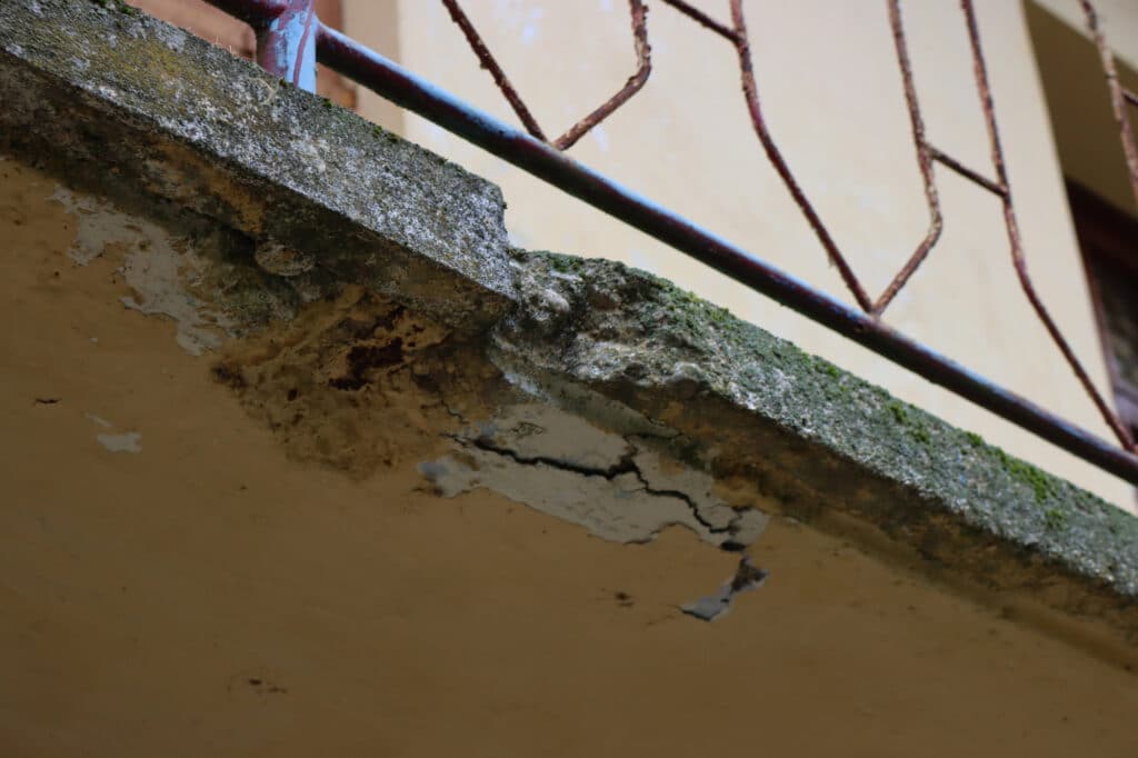 Roof or structural damage, leaking terraces or balconies